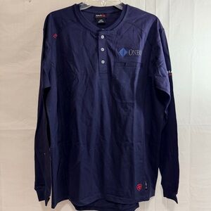 Ariat Work Men's Oneok Customized Navy Blue Long Sleeve Cat 2 T-Shirt Med
